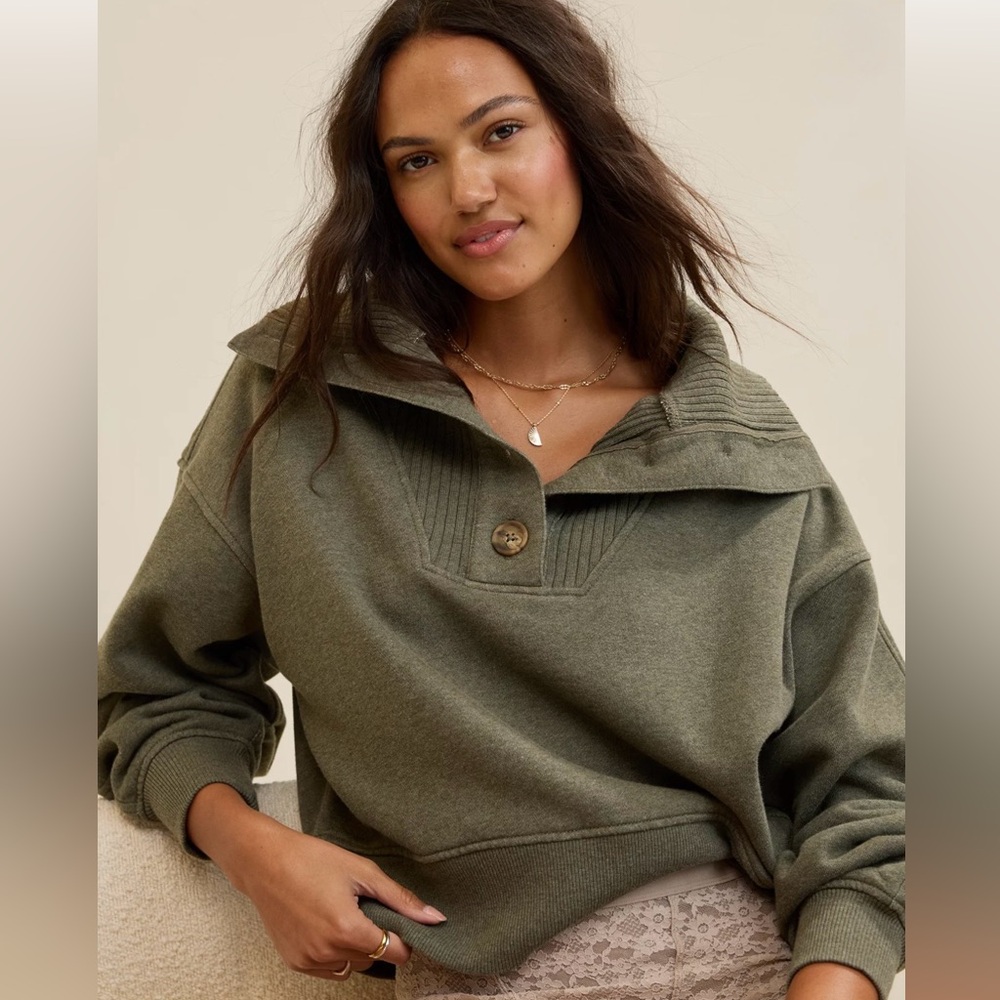 Aerie Best Button Sweatshirt